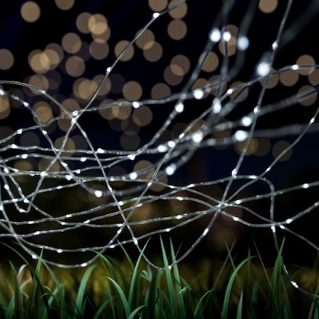 Nature Spring 100 LED Outdoor Starry Solar Powered String Lights, Cool White, 8 Lighting Modes for Patio, Backyard 845248HSQ